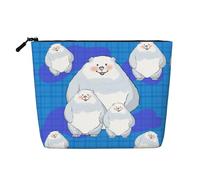 WBQLSL White Bear Family Patterned travel cosmetic bag, multifunctional storage bag, specially designed for daily necessities storage,