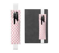 WBQLSL White Chrysanthemum Texture Chart Adjustable leather pen holder bookmark, journal bookmark leather pen holder, perfect for back to school Christmas gifts,