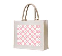 WBQLSL White Chrysanthemum Texture Chart Printed Canvas Tote | Lightweight Storage Bag Perfect for the Beach, Picnics, and Everyday Shopping