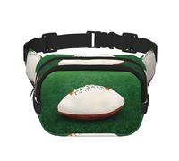 WBQLSL White Rugby Ball Patterned Stylish Waist Bag, Lightweight Travel Sports Bag, Waterproof and wear-Resistant