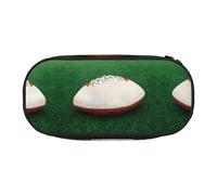 WBQLSL White Rugby Ball Printed stationery storage bag - multi-grid layered pencil case portable student pencil bag