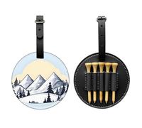 WBQLSL White Snowy Mountains Fashionable Printed Golf tee Storage Bag - Lightweight Design for Quick tee Storage