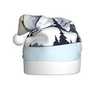 WBQLSL White Snowy Mountains Festive printed hats and adult Christmas hats are perfect for winter Christmas parties and everyday wear