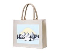 WBQLSL White Snowy Mountains Printed Canvas Tote | Lightweight Storage Bag Perfect for the Beach, Picnics, and Everyday Shopping