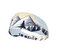 WBQLSL White Snowy Mountains Sports sweatband, moisture wicking, running, cycling, yoga, fitness, sports