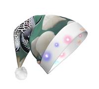 WBQLSL White Tropical Fish Decorative Santa hat with LED lights, perfect for costume parties and stage performances.