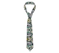 WBQLSL White Tropical Fish Patterned Fashion Tie - 145 * 8cm - Men's Business Suit Accessories