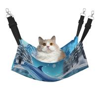 WBQLSL Winter The Dolphin Medium Printed pet Hammock - Sleeping Hammock for Cats, Ferrets, Puppies, Rabbits, Small Animals