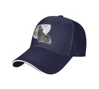 WBQLSL Wolf Under The Moon One Size Printed Curved Brim Baseball Cap - Unisex Outdoor Hiking and Sports Sun hat Navy Blue