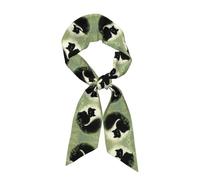 WBQLSL Women's Polyester Fashion Scarf, Black, Black Cat Print, 45 x 2 cm