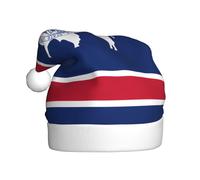 WBQLSL Wyoming State Flag Adult Christmas hat, 15.7-inch high plush Christmas hat, unisex decorative hat, Santa Claus Christmas Halloween party