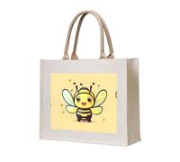 WBQLSL Yellow bee Printed Canvas Tote | Lightweight Storage Bag Perfect for the Beach, Picnics, and Everyday Shopping