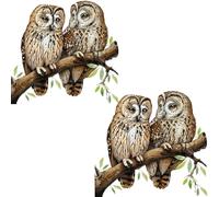 WBQMUNY Window Stickers Owl Static Glass Clings Window Decals Owl on a Branch Reusable for Home Display Window Decor (DJ2041)