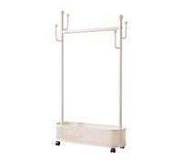 WBQYIPD Rolling Clothes Rack, Garment Rack with Bottom Shelf Metal Closet Organizer Standing Wardrobe Shelf for Storage and Display(60cm/23.6in)