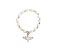 Wbreaz Cross Faith Bracelet Angel Wings Faith Bracelet Faith Wings Bracelet Christian Religious Faith Jewelry Gifts for Women Girls, 8.3 inches, Sterling Silver, no gemstone