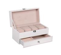 WBRSybUK Jewelry Box With Hidden Compartment, Keepsake Storage Organizer Featuring Drawers For Bracelets, Watches, Necklaces, Earrings & Accessories(B)