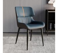 WBRSybUK Modern Leather Dining Chairs with High Backrest Metal Legs Stylish And Comfortable Seating Option for Kitchen Dining Room Reception Area Restaurants And Lounges,Blue