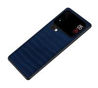 WBRSybUK Ultra Thin Case For Xiaomi 17/17 Pro/17 Pro Max, Light Soft Edge Anti-Drop Cover, Classic Crocodile Texture Leather Fingerprint-Proof Case(Blue,17 Pro)