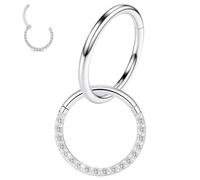 WBRWP 16g Septum Nose Rings 10mm: 2PCS Nose Hoop Rings Silver 316L Surgical Steel Helix Conch Piercing Jewelry Cartilage Earring
