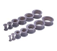 WBRWP 20/28pcs Ear Stretching kit Set: Hollow Hard/Soft Silicone Plugs and Tunnels Ear Expander Gauges Stretcher Body Piercing Jewelry, Silicone, no gemstone