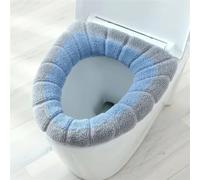 WBTAJZHY Commode seat Cushion,2Pcs Keep Warm Pattern Closestool Mat Double Color Bathroom Accessories Knitting O-Shape Home Decor Toilet Seat Cover(Gray Blue)