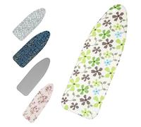 WBTAJZHY Ironing Board Cover Replacement Iron Board Cover, Resist Scorching Cotton Ironing Covers, Adjustable Ironing Board Pad(Green Flower)