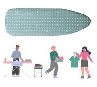 WBTAJZHY Ironing Board Cover Small Iron Board Cover With Padding Grey Scorch And Stain Cotton Ironing Covers(Green,110x40cm(43x16in))