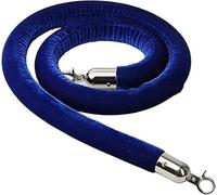 WBTAJZHY Queue Barrier Rope 3/5Ft Purple Velvet Stanchion, Black Crowd Control Barriers for Posts Pole, with Silver Plated Hooks(Blue,8ft/245cm)