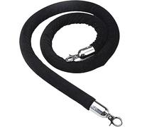 WBTAJZHY Queue Barrier Rope 3/5Ft Purple Velvet Stanchion, Black Crowd Control Barriers for Posts Pole, with Silver Plated Hooks(Black,4ft/120cm)