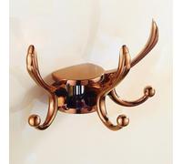 WBTAJZHY Rose Gold Solid Brass Coat Hook Towel Ring Bathroom Hooks Holder Hotel Style All-in-One Package(Swivel Robe Hook)