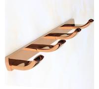 WBTAJZHY Rose Gold Solid Brass Coat Hook Towel Ring Bathroom Hooks Holder Hotel Style All-in-One Package(Coat Rail - 4 Hooks)