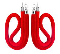 WBTAJZHY Stanchion Queue Barrier Rope Grand Opening Red Carpet Ropes, High-Density Foam Velvet Crowd Control, for Restaurants, Supermarket, Hospital, Easy to Install(Red,190cm/6.2ft)
