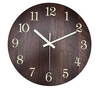 WBTY Glow in the Dark Wall Clock - Silent, Non Ticking - Modern, Retro Design - Green - Battery Operated
