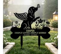 WBW Custom Pet Grave Marker Outdoor Personalised Memorial Plaque Stake，DogA