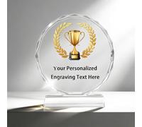 WBW Personalized Custom Crystal Trophies - Supports Custom Text, Logo, and Photo Printing - The Ideal Choice for Employee Recognition, Academic Achievements, and Award Ceremonies (Sunflower Trophy)
