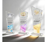 WBW Personalized Custom Crystal Trophies - Supports Custom Text, Logo, and Photo Printing - The Ideal Choice for Employee Recognition, Academic Achievements, and Award Ceremonies (Crystal Trophy)