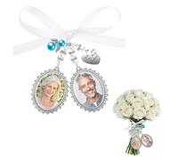 WBW Personalized Wedding Bouquet Photo Charms - Custom Bridal Bouquets Charm for Bridal Memory Gifts Wedding Accessories (Bouquet Charm 2)