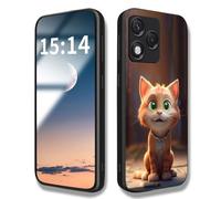 WBWONE Case for Huawei Honor 400 Lite 5G Case, Anti-Scratch Cute Cat Pattern Cover, Silicone Shockproof TPU Frame Bumper Phone Shell - Orange Cat