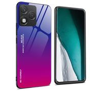 WBWONE Case for Huawei Honor 400 Lite 5G Case, Anti-Scratch Gradient Color Tempered Glass Back Cover and Silicone Shockproof TPU Frame Bumper Phone Shell - 4