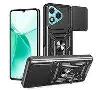 WBWONE Case for Huawei Honor 400 Lite 5G, Shockproof TPU/PC Cover with 360° Rotating Ring Kickstand and Sliding Camera Cover, Anti-Scratch Phone Shell, Black