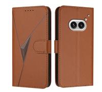 WBWONE Case for Nothing Phone (2a) / Nothing Phone 2a - Premium Leather Cover, Magnetic Closure Wallet Shell, Built-in Stand and Wallet Function - Brown
