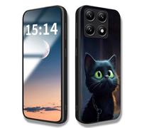 WBWONE Case for Xiaomi 14T Pro 5G Case, Anti-Scratch Cute Cat Pattern Cover, Silicone Shockproof TPU Frame Bumper Phone Shell - Black Cat