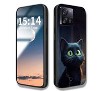 WBWONE Case for Xiaomi 15T Pro 5G Case, Anti-Scratch Cute Cat Pattern Cover, Silicone Shockproof TPU Frame Bumper Phone Shell - Black Cat