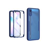 WBWONE Case for Xiaomi Redmi 9AT/ Redmi 9A Built in Screen Protector, Full Body Shockproof Protection, Transparent PC Back Cover and Soft TPU Bumper Shell. Blue