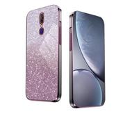 WBWONE Glitter Case for OPPO A9 2020 / A5 2020 Case, Electroplated Edge, Flexible Protection, Shockproof Soft Cover Shell with Glitter Stickers - Pink