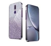 WBWONE Glitter Case for OPPO A9 2020 / A5 2020 Case, Electroplated Edge, Flexible Protection, Shockproof Soft Cover Shell with Glitter Stickers - Purple