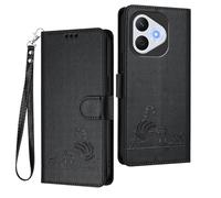 WBWONE Leather Case for Huawei Honor 400 Lite 5G Magnetic Wallet Cover RFID Shell, Card Slots/Stand Bumper Foldable Cat Pattern Design - Black