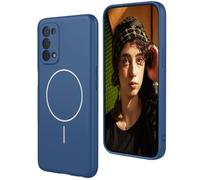 WBWONE Liquid Silicone Case for OPPO A74 5G / A54 5G, Magnetic Bumper Cover with MagSafe, Shockproof Slim Shell, Soft Touch & Microfiber Lining - Blue