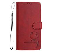 WBWONE Panda Accent Case for Xiaomi Mi 11 Lite 5G / 4G / 11 Lite 5G NE - RFID Blocking Wallet Cover with Kickstand | Shockproof Shell & Card Holder Bumper - Wine Red