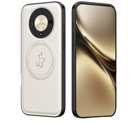WBWONE Premium Leather Case for Huawei Honor Magic 6 Lite / Magic6 Lite - Leather Magnetic Cover Compatible with MagSafe, Slim Shockproof Shell - White